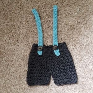 Crocheted Baby Shorts w Suspenders